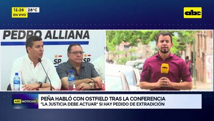 Peña habló con Ostfield tras la conferencia