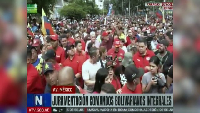 Miles de simpatizantes del chavismo marcharon en la capital venezolana para repudiar las “amenazas” de Washington