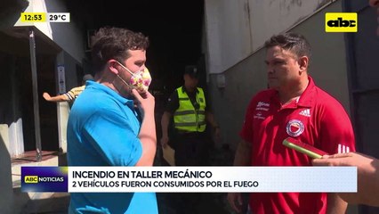Incendio de un taller mecánico en el barrio Ciudad Nueva