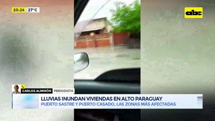 Lluvias inundan viviendas en Alto Paraguay