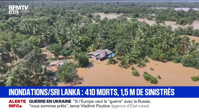 Sri Lanka: plus de 400 morts et au moins un million d'habitants sinistrés dans des inondations et glissement de terrains