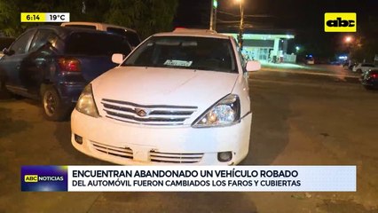 Encuentran abandonado un vehículo robado