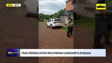 Tras persecución recuperan camioneta robada