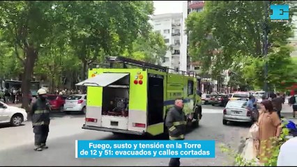 Fuego, susto y tensión en la Torre de 12 y 51: evacuados y calles cortadas