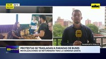 Video: Protestas se trasladan a paradas de buses