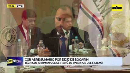 Video: CGR abre sumario interno por DDJJ de Bogarín
