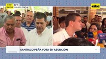 Video: Santiago Peña llegó al local de votación