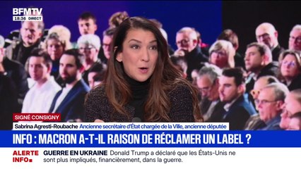 SIGNÉ CONSIGNY - "Labellisation" des médias: "Le président n'a pas demandé qu'il y ait des médias labellisés et que le reste n'existe pas", affirme Sabrina Agresti-Roubache (ancienne secrétaire d'État)