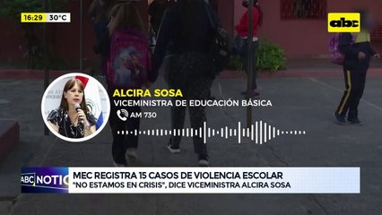 Video: MEC registra 15 casos de violencia en instituciones educativas