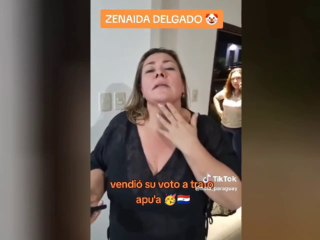 Escrache a la senadora Zenaida Delgado por parte de un seguidor de Cruzada Nacional