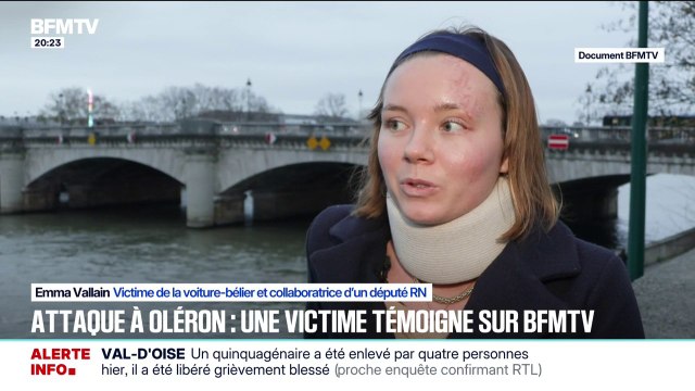 Je ne peux pas reprendre ma vie d'avant : Emma Vallain, attachée parlementaire RN et victime de la voiture-bélier à Oléron, témoigne sur BFMTV