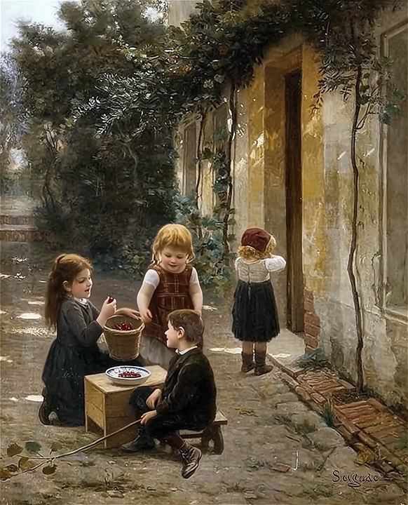 No Cherries for You - Paul Seignac ( French, 1826-1904)