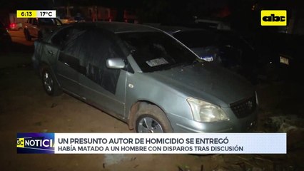 Video: Un presunto autor de homicidio se entregó