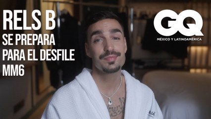 Rels B se prepara para el desfile de moda de Maison Margiela en Milán