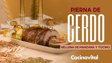 Receta Pierna de cerdo rellena de manzana y tocino