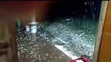 Temporal con caída de granizos en Ybytimí