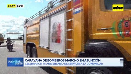 Video: caravana de Bomberos marchó en Asunción