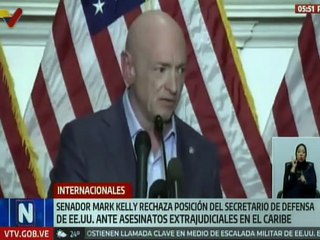 Senador Kelly repudia posición del secretario de Defensa de EE.UU. ante asesinatos ilegales en el Caribe