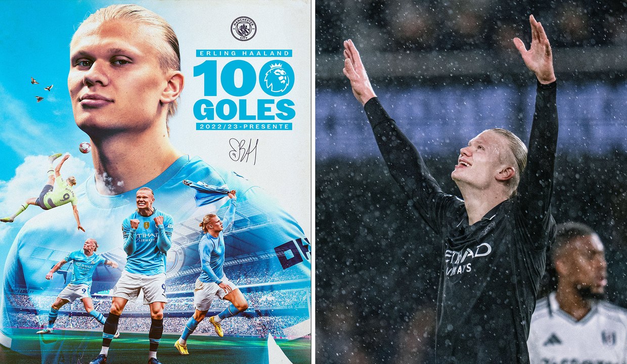 Erling Haaland hace historia en la Premier League; es el jugador más rápido en alcanzar 100 goles tras el Fulham vs Manchester City