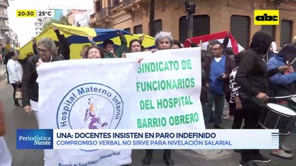 UNA: docentes insisten en paro indefinido
