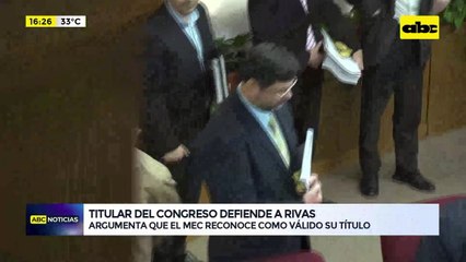 Video: presidente del congreso defiende a Hernán Rivas