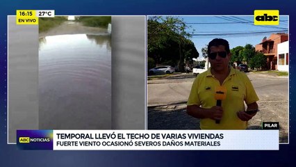 Pilar: temporal llevó el techo de varias viviendas