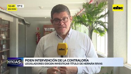 Piden intervención de la Contraloría: legisladores exigen investigar título de Hernán Rivas
