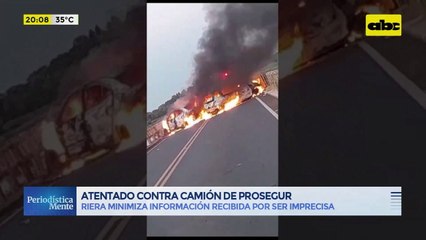 Video: Riera minimiza información recibida en caso atentado contra camión de Prosegur