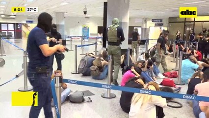 Video: simulacro de seguridad en el Aeropuerto Silvio Pettirossi