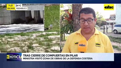 Video: tras cierre de compuertas en Pilar, ministra visitó zona de obras de la defensa costera