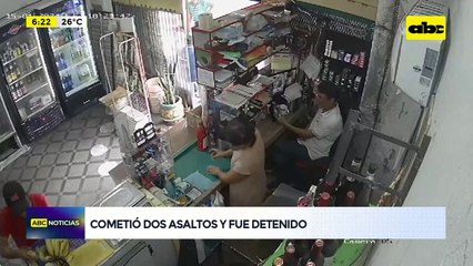 Video: cometió dos asaltos y fue detenido
