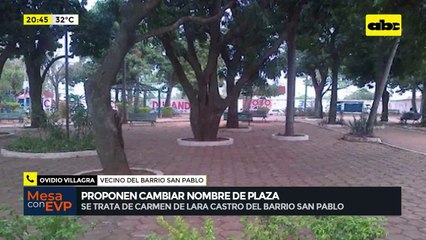 Proponen cambiar nombre de plaza: se trata de Carmen de Lara Castro del Barrio San Pablo
