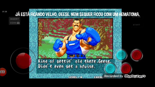 Fatal Fury 3 Franco Bash vs Geese Howard fala de vitória do Franco Bash em português parte 1