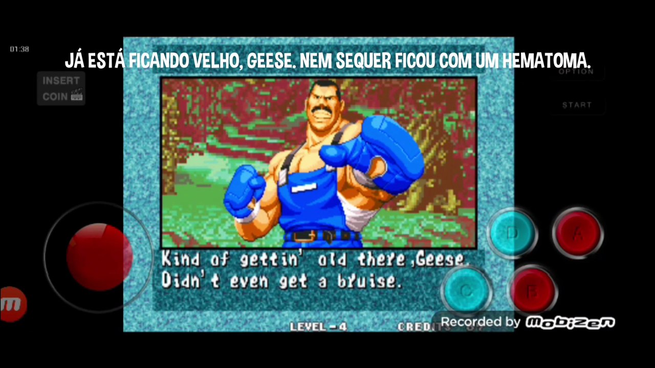 Fatal Fury 3 Franco Bash vs Geese Howard fala de vitória do Franco Bash em português parte 1