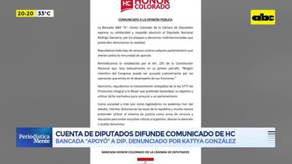 Cuenta de Diputados difunde comunicado de HC: bancada “apoyó” a dip. denunciado por Kattya González