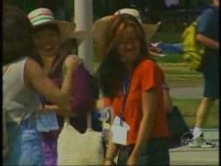 PEOPLE COME OUT OF BATHROOM WITH APPLAUSE