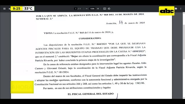 Fiscalía confirma cambio total del equipo que imputó a Abdo y exfuncionarios