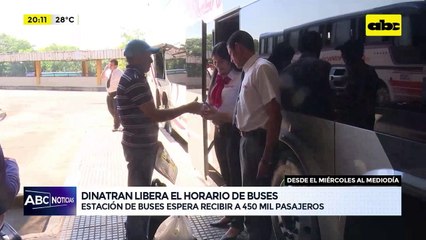 Semana Santa: Dinatran libera el horario de buses