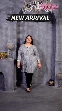 Grey Rayon Casual Wear Plus Size kurti