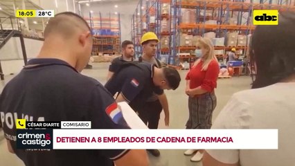 Video: caen 8 empleados de una cadena de farmacias por supuesto hurto de G. 100 millones en Depósito