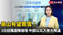 高山有望飄雪！今迎風面降雨增 中部以北入夜大降溫
