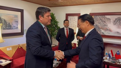 Llegada del Presidente de la República de Paraguay Santiago Peña y su comitiva a Taiwán