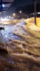 Raudal en la zona del fracasado Metrobus