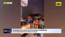 Video: se incendió un colectivo en zona comercial de San Lorenzo