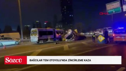 Bağcılar TEM Otoyolu'nda zincirleme kaza; trafik yoğunluğu oluştu