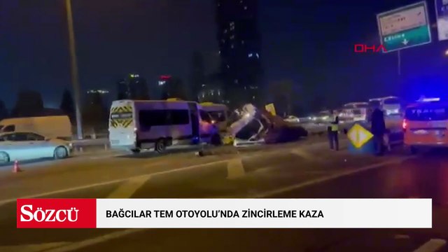 Bağcılar TEM Otoyolu'nda zincirleme kaza; trafik yoğunluğu oluştu
