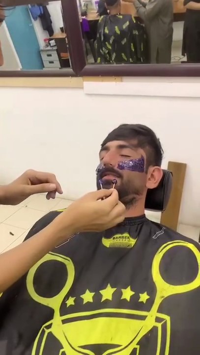 Perfect Beard Shape + Smooth Wax Finish! #short #waxing  #beard