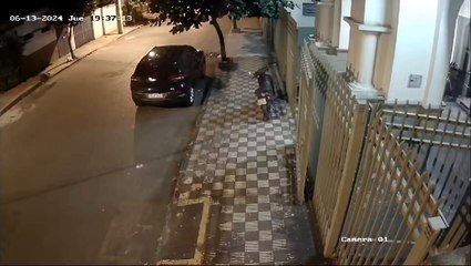 Circuito cerrado del robo de una motocicleta en el barrio General Díaz de Asunción