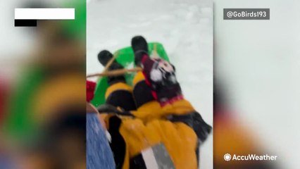 People and pets have a blast in some of the first snow of the winter