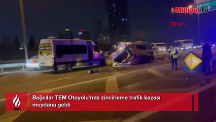 Bağcılar TEM Otoyolu'nda zincirleme kaza! Trafik durma noktasına geldi